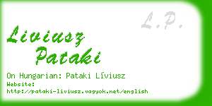 liviusz pataki business card